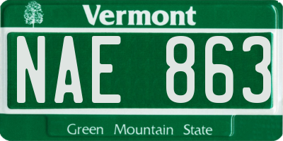 VT license plate NAE863