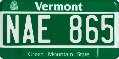 VT license plate NAE865