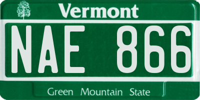 VT license plate NAE866