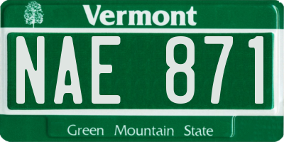 VT license plate NAE871