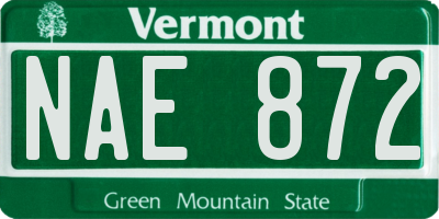 VT license plate NAE872