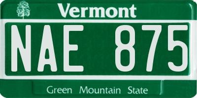 VT license plate NAE875