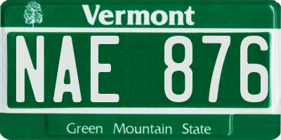 VT license plate NAE876