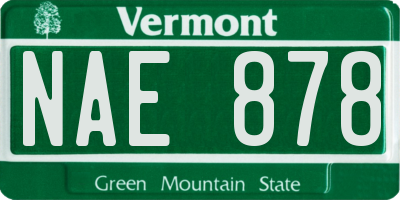 VT license plate NAE878