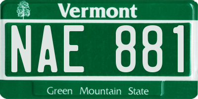 VT license plate NAE881