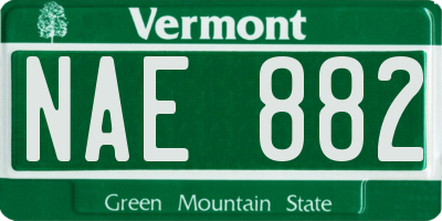 VT license plate NAE882