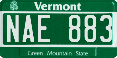 VT license plate NAE883