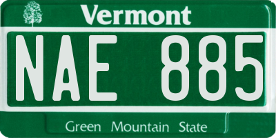 VT license plate NAE885