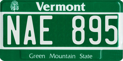 VT license plate NAE895