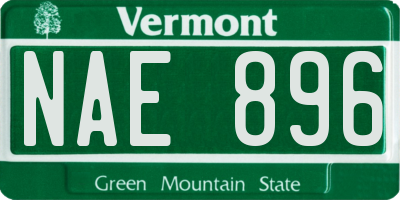 VT license plate NAE896