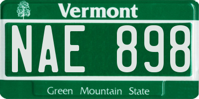 VT license plate NAE898