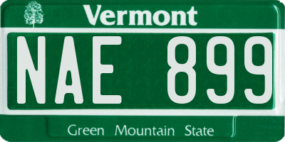 VT license plate NAE899