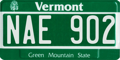 VT license plate NAE902
