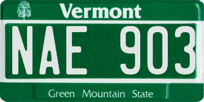 VT license plate NAE903