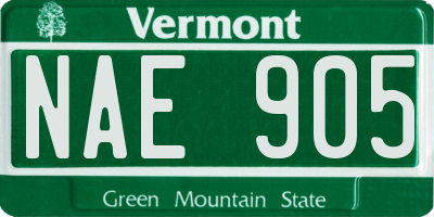 VT license plate NAE905
