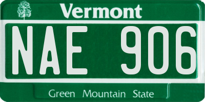 VT license plate NAE906