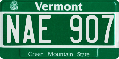 VT license plate NAE907