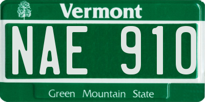 VT license plate NAE910