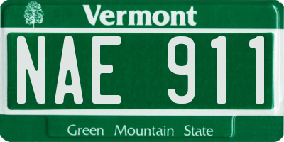 VT license plate NAE911