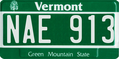 VT license plate NAE913