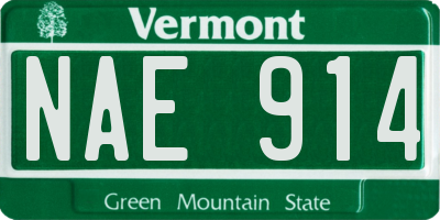 VT license plate NAE914