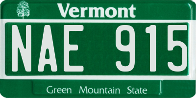 VT license plate NAE915