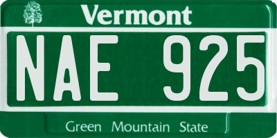 VT license plate NAE925