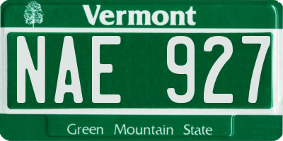 VT license plate NAE927