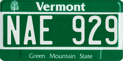 VT license plate NAE929