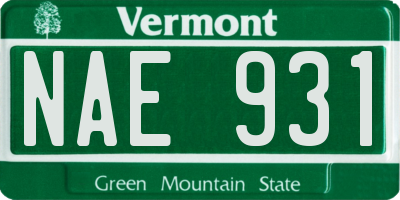 VT license plate NAE931