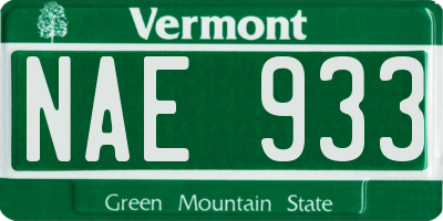VT license plate NAE933