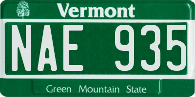 VT license plate NAE935