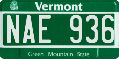 VT license plate NAE936