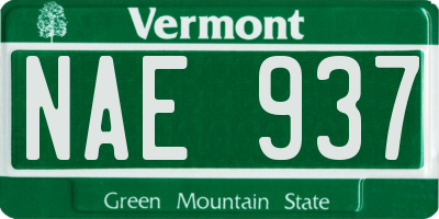VT license plate NAE937