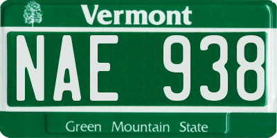 VT license plate NAE938