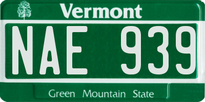 VT license plate NAE939