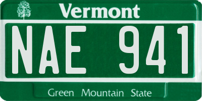 VT license plate NAE941