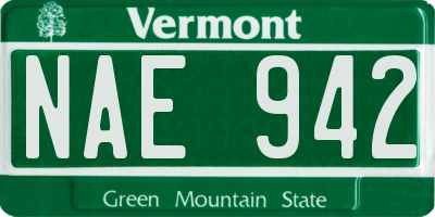 VT license plate NAE942