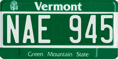 VT license plate NAE945