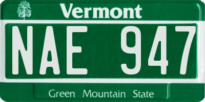 VT license plate NAE947