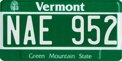 VT license plate NAE952