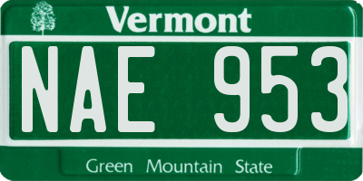 VT license plate NAE953