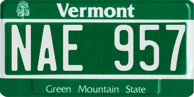 VT license plate NAE957