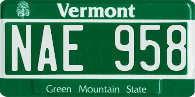VT license plate NAE958