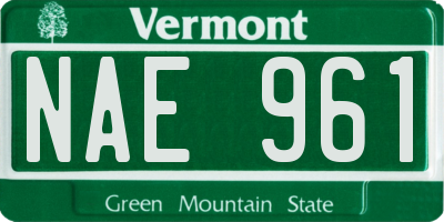 VT license plate NAE961