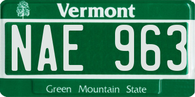 VT license plate NAE963
