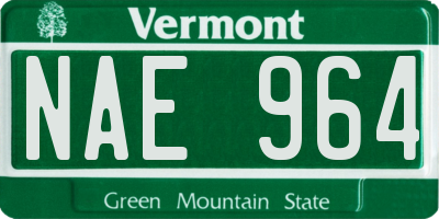 VT license plate NAE964