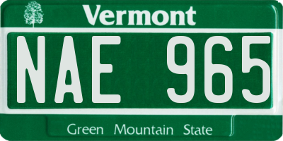 VT license plate NAE965