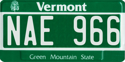 VT license plate NAE966