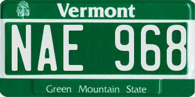 VT license plate NAE968